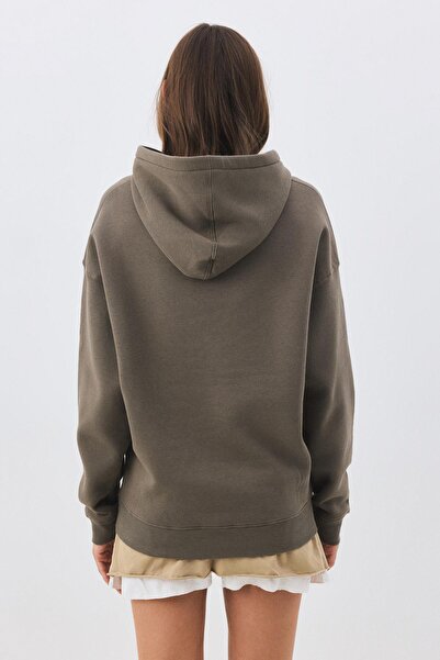 Trendiz Women's Leopard Tail Ribbon Sweatshirt Anthracite