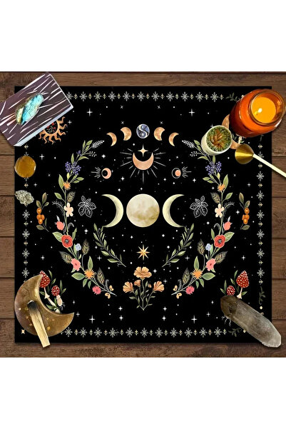 Choice 49X49cm JP200 1pc Tarot Tablecloth, Altar Cloth, Moon Phase, Sun, Star...
