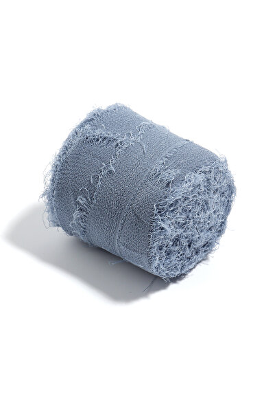 Choice 4cm blue gray 5 Meter/roll Color Chiffon Silk Ribbons Handmade Frayed ...