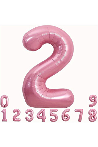 Choice بالون عيد ميلاد هيليوم وردي فويل مقاس 40 بوصة رقم 2، مجسمات بالون رقم ...