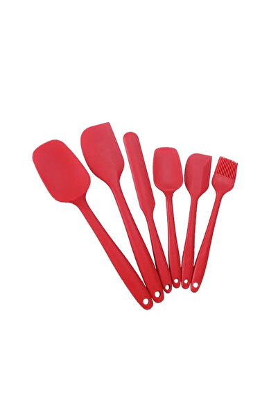 Choice red-fg6 6pcs Kitchen Bakehouse Cream Spatula Bbq Brush Set Silicone Kitchenware Cake Spatula Baking