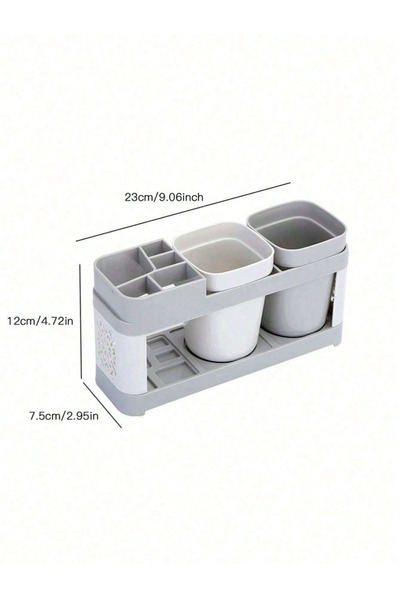 Choice حامل فرشاة أسنان مزدوج مع مجموعة أكواب غرغرة، حامل فرشاة أسنان مبتكر ل...