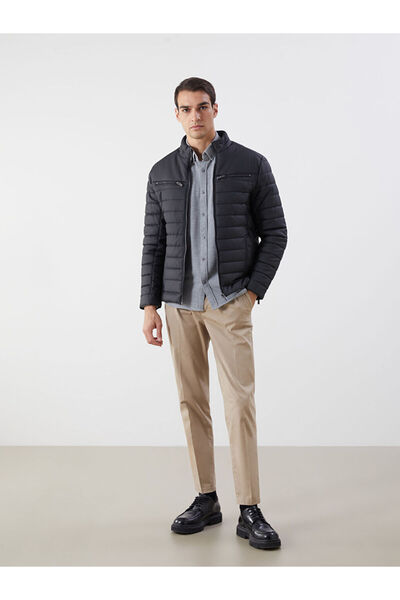 LC Waikiki Alegeri strălucitoare de la Shining Store |   slim fit guler ridicat Palton pentru bărbați aspect de piele