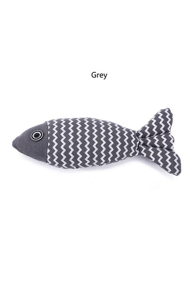 Choice أسماك رمادية ألعاب قطط ذاتية الإثارة ومقاومة للعض وتنظيف الأسنان، أسنا...