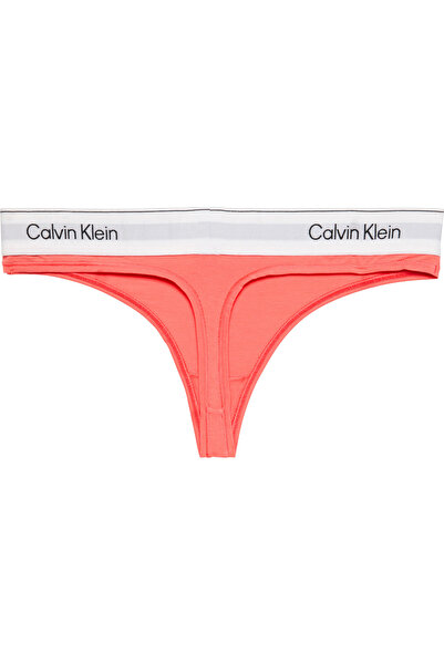 Calvin Klein Kadın Marka Logolu Beyaz Elastik Bantlı Mercan Külot LV00QF8518 YTS