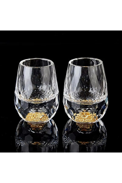 Choice4 <50ml Gold 2 pieces 15ML Crystal Wine Glass Set, Luxurious and Cute W...