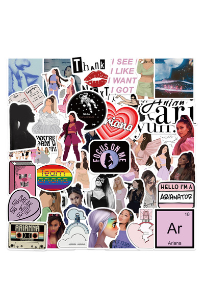 Choice 50 قطعة 50 قطعة ملصقات أريانا غراندي الساخنة DIY لوح التزلج الدراجة النارية حقيبة السفر القرطاسية الهاتف المحمول D