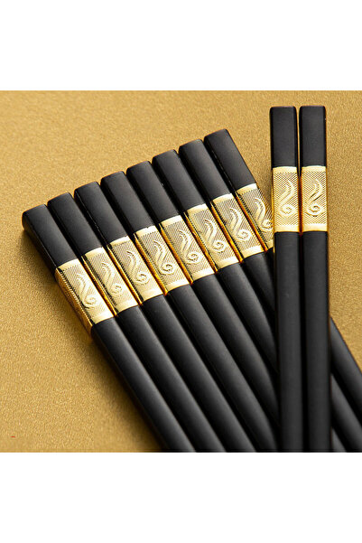 Choice Gold RUYI 5 Pairs 24cm Reusable Chopsticks Sushi Sticks Non-Slip Chopstick Korean Japanese Food Chin