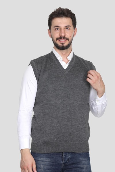 HEDEFNUR TEKSTİL Men's Flat Sweater with Pattern Adult Dad Sweater