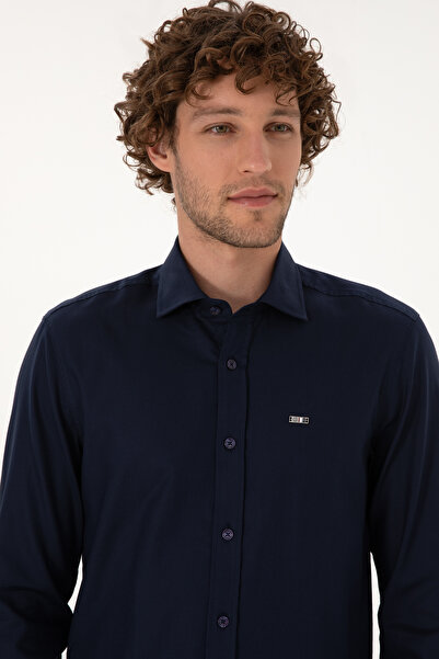 U.S. Polo Assn. Cămașă pentru bărbați, albastru marin, cu mânecă lungă basic 50307673-VR033