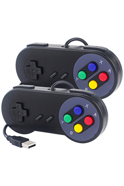 Choice 2 قطعة من عصا التحكم في الألعاب USB السوداء عصا التحكم في الألعاب الرج...