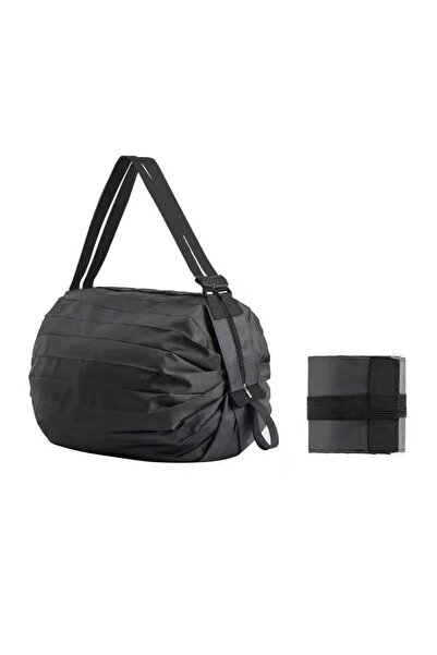 Choice حقيبة تسوق سوداء قابلة للطي ذات سعة كبيرة، حقيبة سفر محمولة، حقيبة تخز...