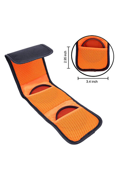 Choice حقيبة كاميرا محمولة من Orange 1 PC بثلاثة جيوب لفلتر العدسة وحافظة كام...