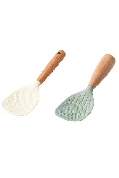 Choice 2 pieces Silicone Rice Spoon, Silicone Spoon, Non Stick Cooking Spoon, Heat-resistant and Heat-resis