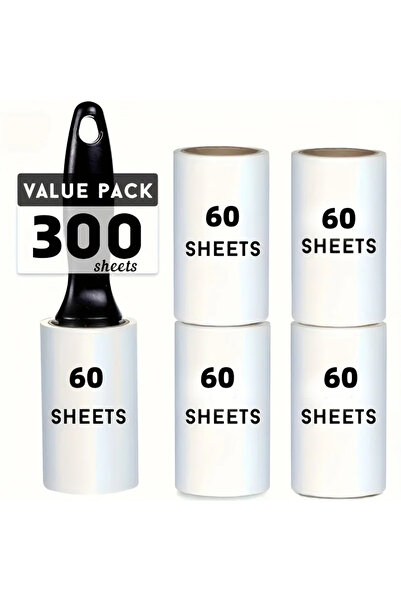 Choice1 300 Sheets 60 Sheets/Roll Extra-Sticky Lint Roller for Pet Hair Remov...