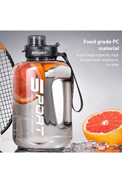 Choice أسود 1.2 لتر 1.2 لتر/1.7 لتر زجاجة مياه كبيرة السعة كوب كبير البطن زجا...