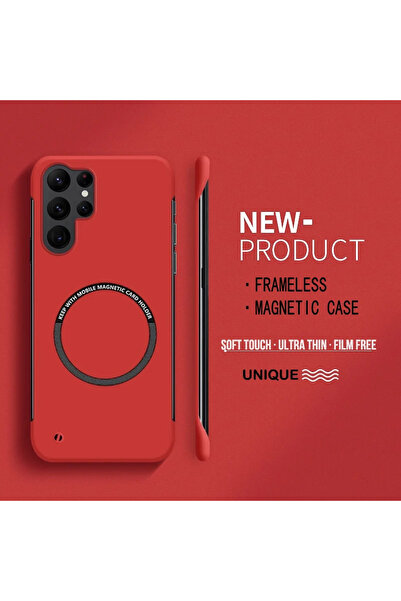 Choice جراب هاتف سامسونج جالاكسي إس 24 ألترا أحمر فائق النحافة مصنوع من البول...