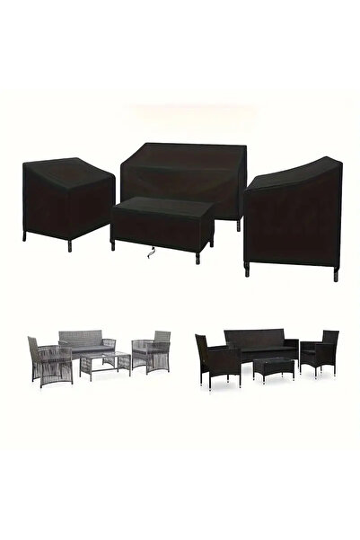 Choice black4pc 4 قطع/مجموعة أغطية أثاث الفناء، أغطية أثاث خارجية مقاومة للما...