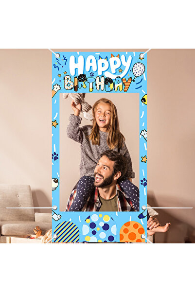 Miniso Vinyl 90x180cm Deep Sapphire Blue Party Photo Frame Photo Background Props Children's Birthday Party