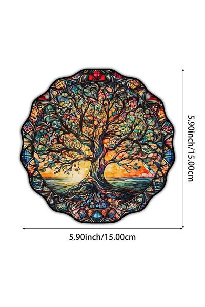 Choice G4107A لوحة جدارية فنية على شكل شجرة الحياة مقاس 5.9 بوصة، لافتة شمسية...
