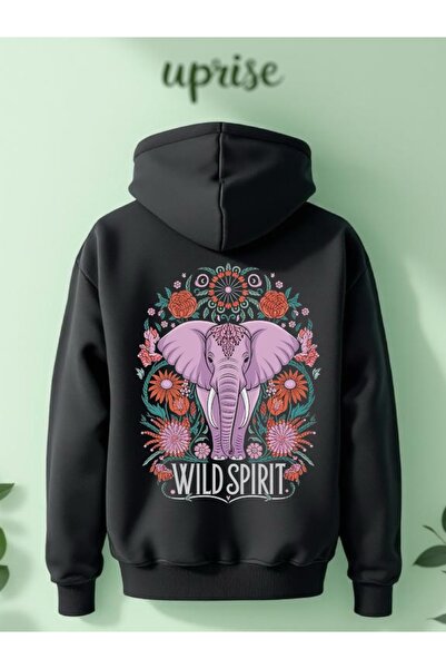 Vordevia Hanorac Wild Spirit cu imprimeu din bumbac cu supradimensionat fire O