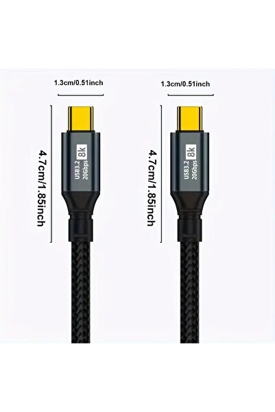 Choice كابل USB C إلى USB C من نوع PD 3.2 100W باللون الأسود بطول 3 أمتار من ...