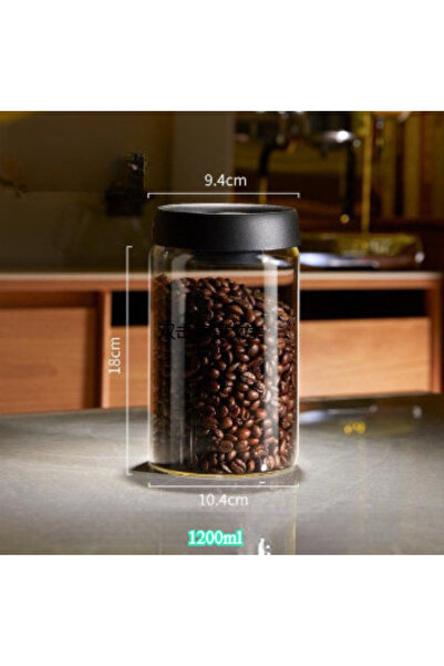 Choice 1200ml Vacuum Coffee Canisters with Airtight Lids for Coffee, Borosilicate Glass Mason Jars Vacuum