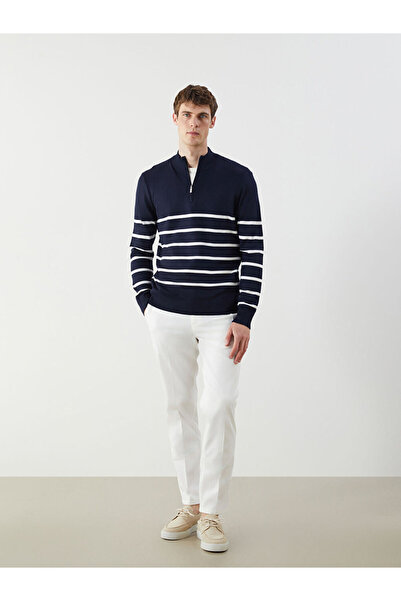 LC Waikiki Good Quality Parts from Celebi Store |   Mock Neck Striped Men's Knitwear Sweater
