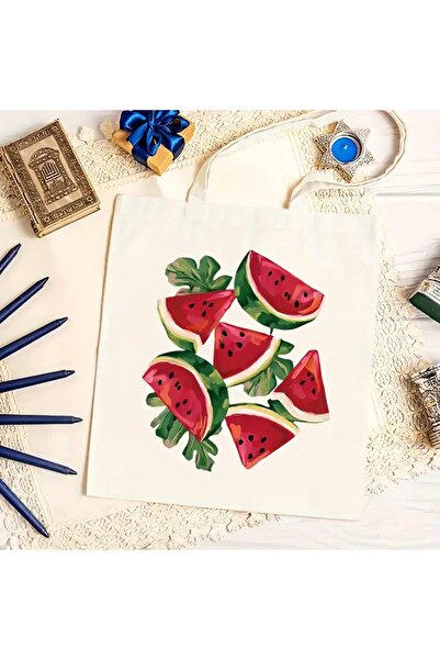 l'eivor Watermelon Slices Printed Women's Organic Cotton Hambez Bag