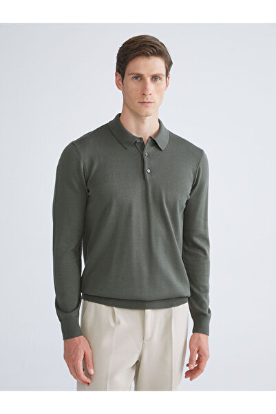LC Waikiki Green Polo Neck Men's Knitwear Sweater