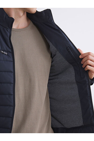 LC Waikiki Sparkling Choices from Shining Store | Slim Fit Mock Neck Men's Leather-Look Coat