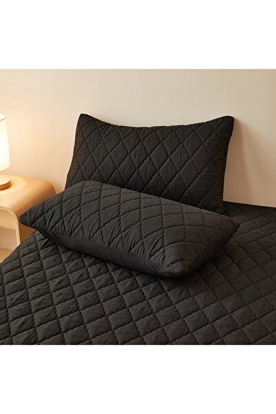 Choice 2pc 48x74cm(19x29in) Black 2 Pieces Waterproof Pillowcase Anti Stain Machine Washable Pillow Cover B
