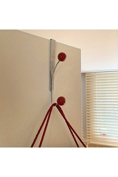 Choice Red Over-the-Door Iron Hook Rack Easy Install,Heavy-Duty Metal Hooks for Coats,Hats Perfect for Bedr