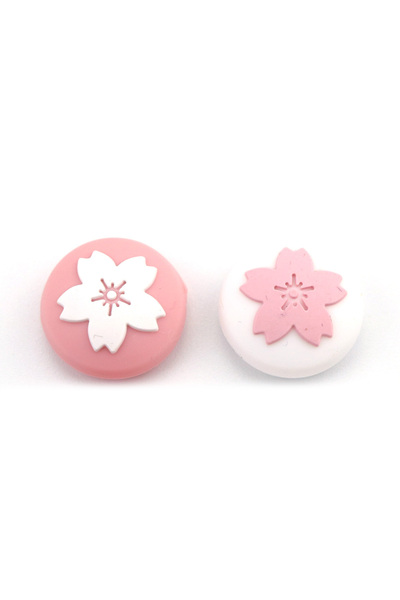 Choice For No.171and172 Pink Sakura Cherry blossom Flower Thumb Stick Grip Cap Joystick Cover For Nintend S