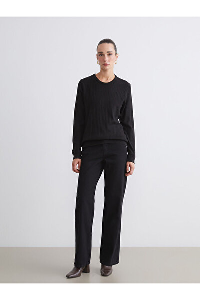 LC Waikiki Блестящи селекции от Shining Store | Дамски плетен пуловер с мотив и велосипедна деколте