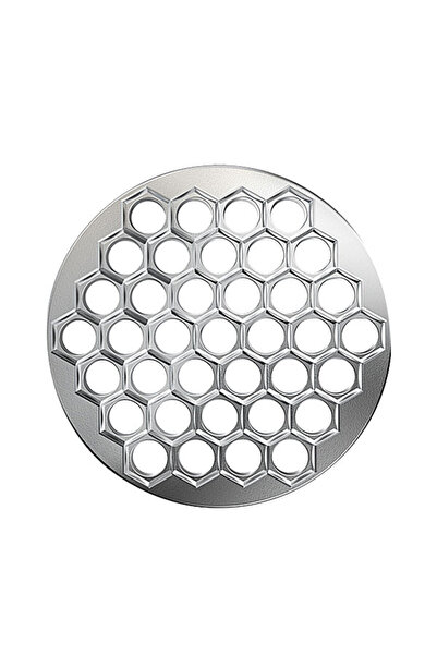 Choice قالب فطائر روسي فضي دائري لفطائر البيلميني 37 فتحة قالب معدني لفطائر ا...