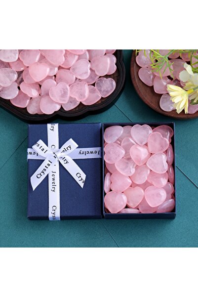 Choice 20X20X6mm روز كوارتز 50 قطعة 20/30/50 قطعة روز كوارتز قلب بلوري طبيعي ...