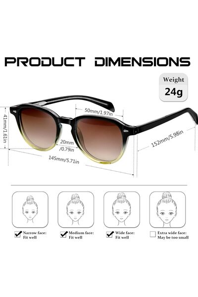 KANASTAL Acetate Vintage Round Polarized Sunglasses (Unisex) UV400