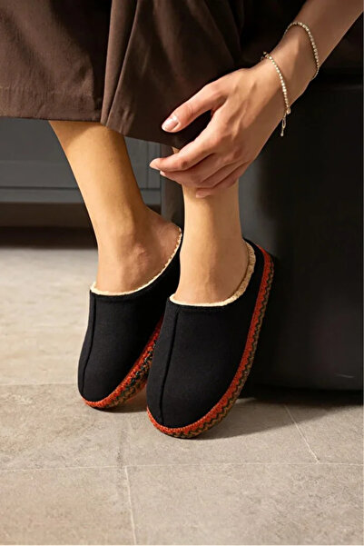 Behtah Kundura Embroidered Inside Full Wool High-Soled Home Slippers Dowry Bundle Slippers Casual Slippers Narrow Fit
