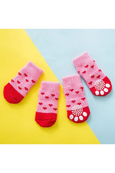 Choice L 4 قطع 4 قطع جوارب شتوية للكلاب الأليفة مضادة للانزلاق دافئة محبوكة ب...