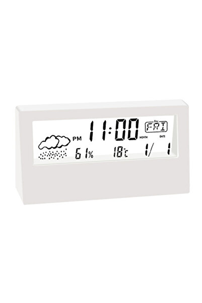 Choice White Alarm Clock Multifunction Thermo-Hygrometer Clock Indoor Temperature Humidity Meter Weather Di
