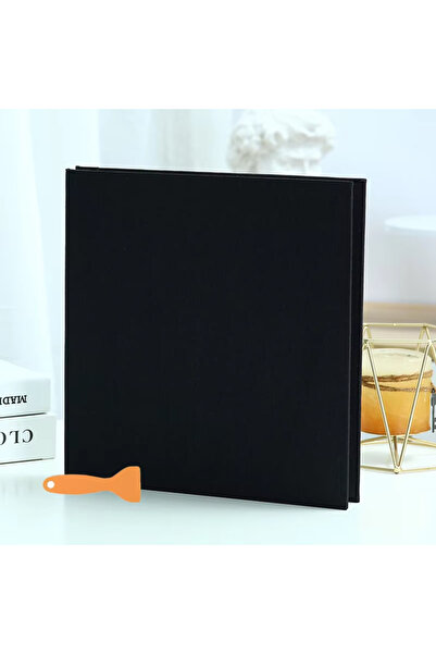 Choice ألبوم صور أسود كبير السعة بلون موحد من الكتان ذاتي اللصق للتغليف بألبو...