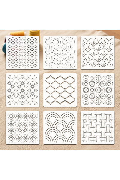 Choice 9pcs YOMDID 9pcs Sashiko Embroidery Pattern Quilting Template or Sewin...