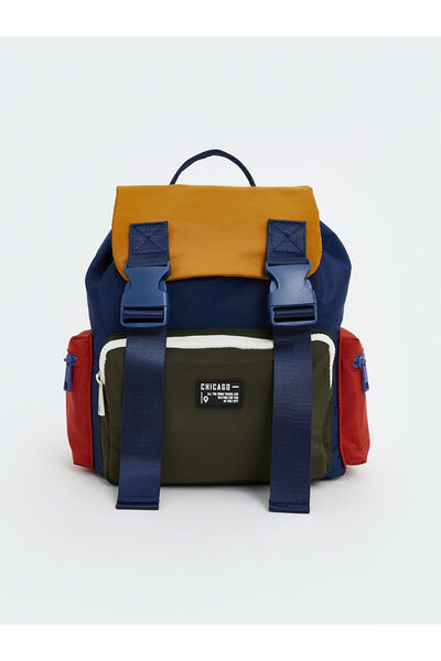 LC Waikiki Navy Blue Color Block Boy's Backpack