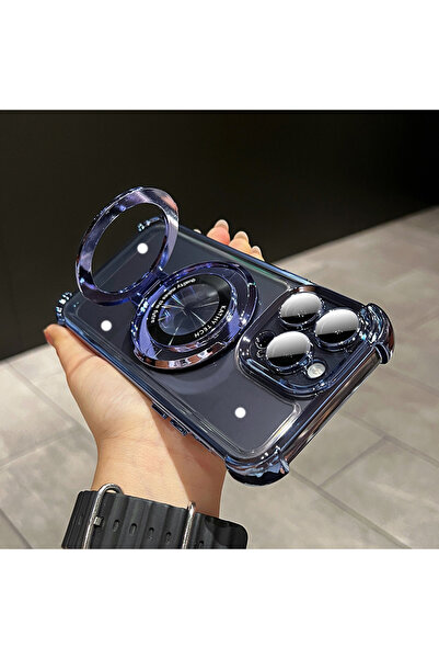 Choice حافظة شحن لاسلكية مغناطيسية فاخرة باللون الأزرق لهاتف iPhone 16 Pro Max لهواتف iPhone 11 و 12 و 13 و 14