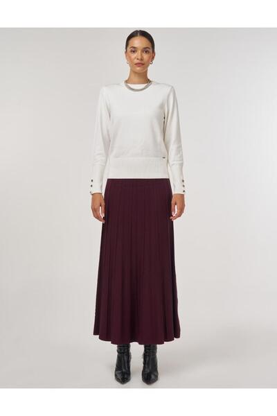 Kayra Button Detailed Wool Knitwear Sweater Ecru