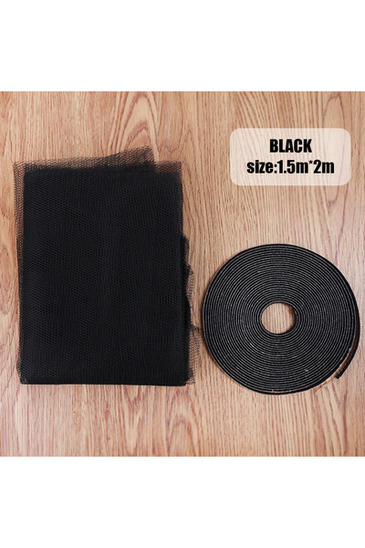 Choice 1.5 × 2 م شبكة شبكية سوداء مقاومة للبعوض مقاس 1.5 × 2 م ستارة غير مرئي...