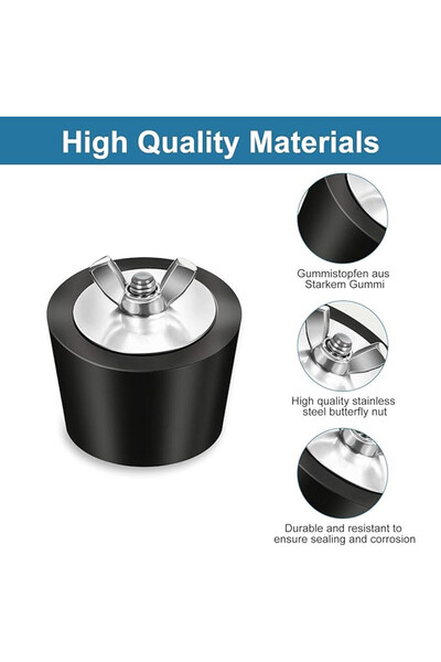 OEM Set of 3 conical pool plugs, black, steel/rubber, 32 x 28 mm