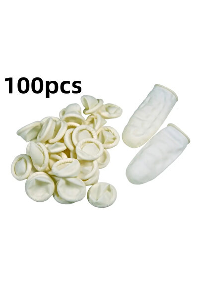 Choice أبيض-100 قطعة 20/300 قطعة قفازات واقية للأصابع يمكن التخلص منها مصنوعة من المطاط الطبيعي مقاومة للانزلاق ومضادة للكهرباء الساكنة