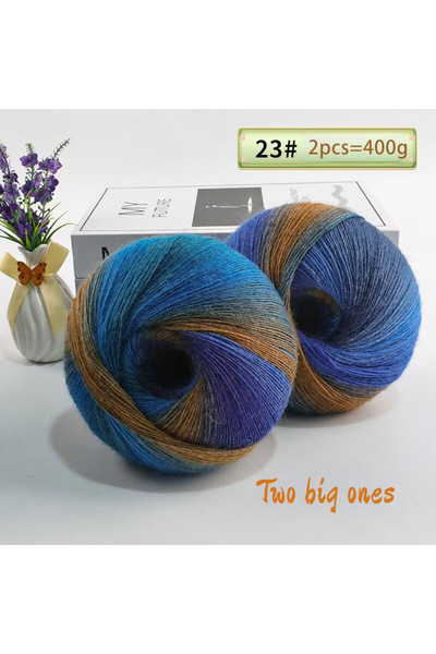 Choice 23 بكرة من خيوط الصوف النقي المصبوغة بألوان قوس قزح متدرجة متعددة الأل...